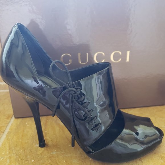 Gucci   black shiny shoes 7,5 - Picture 3 of 4